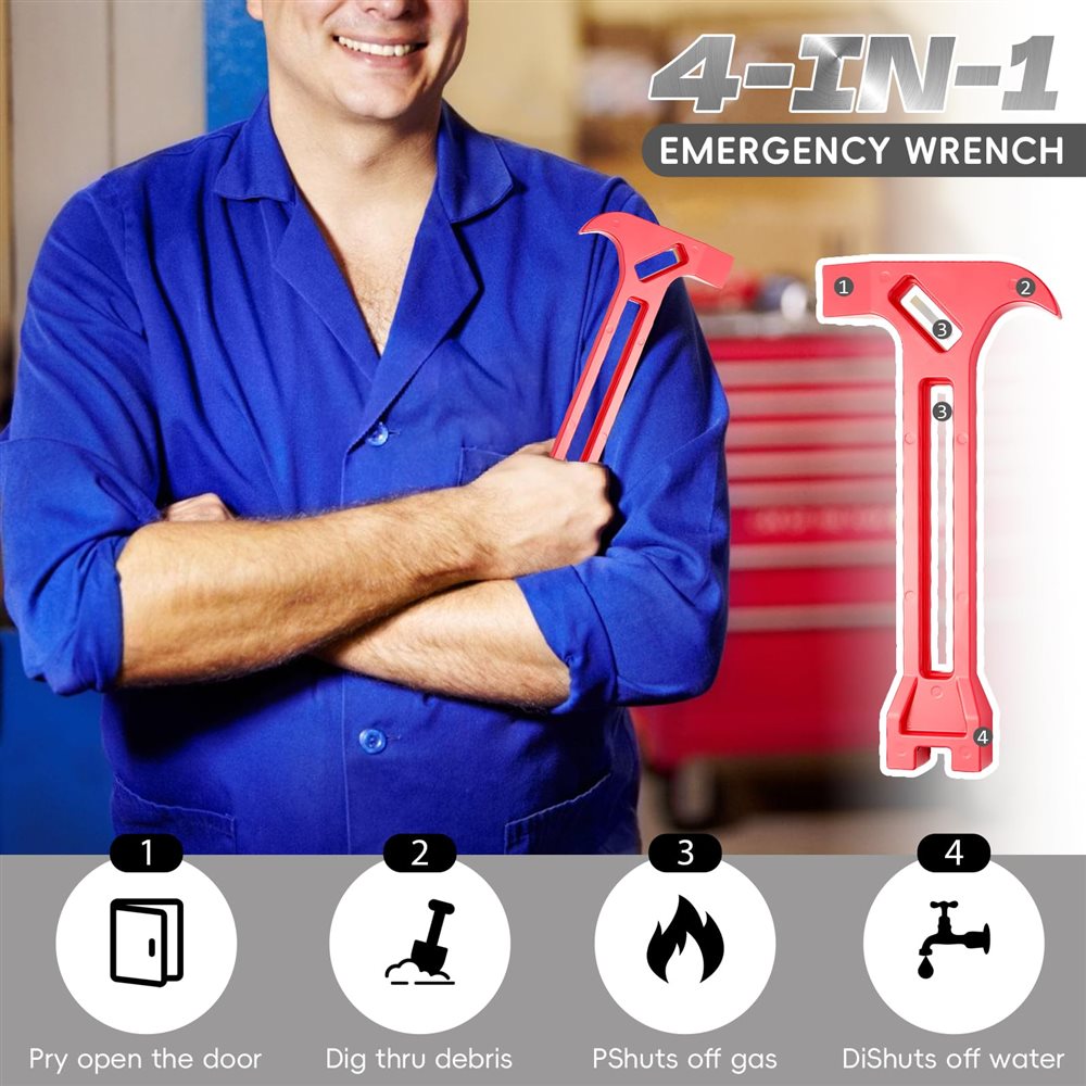 4-in-1 Emergency Tool (Aluminum Die Cast Components)